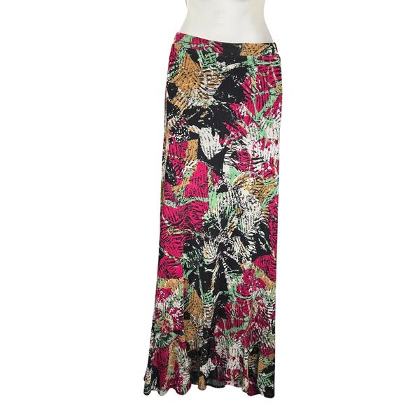 Sahalie Womens Small Maxi Skirt Stretch Artistic Abstract Colorful Boho Chic - Picture 4 of 9